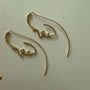 Gold Minimalist Spiral Hook Earrings